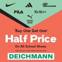 Buy one, get one half price on school shoes