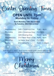 Festive opening times 2025