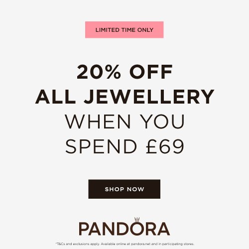 20% off jewellery  when you spend £69